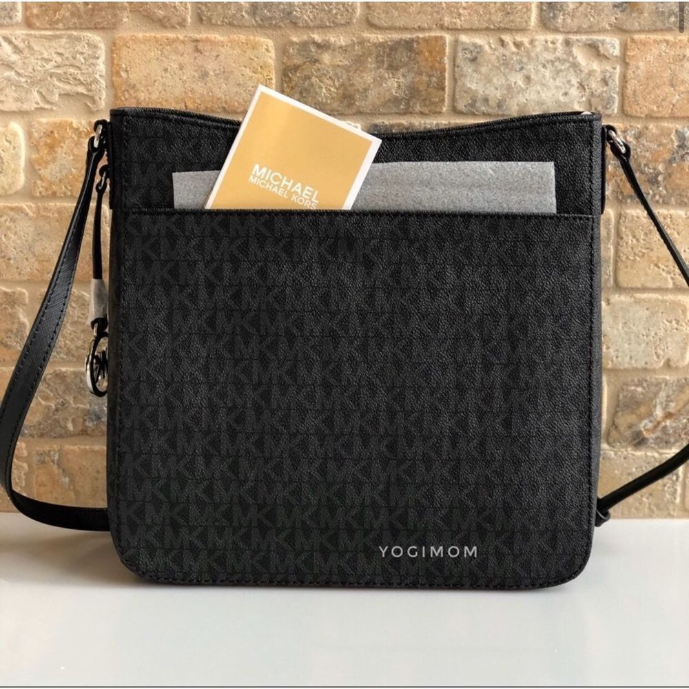 BUNDLE Michael Kors Jet set Travel Large MESSENGER Crossbody Purse Wallet Black - Picture 6 of 12